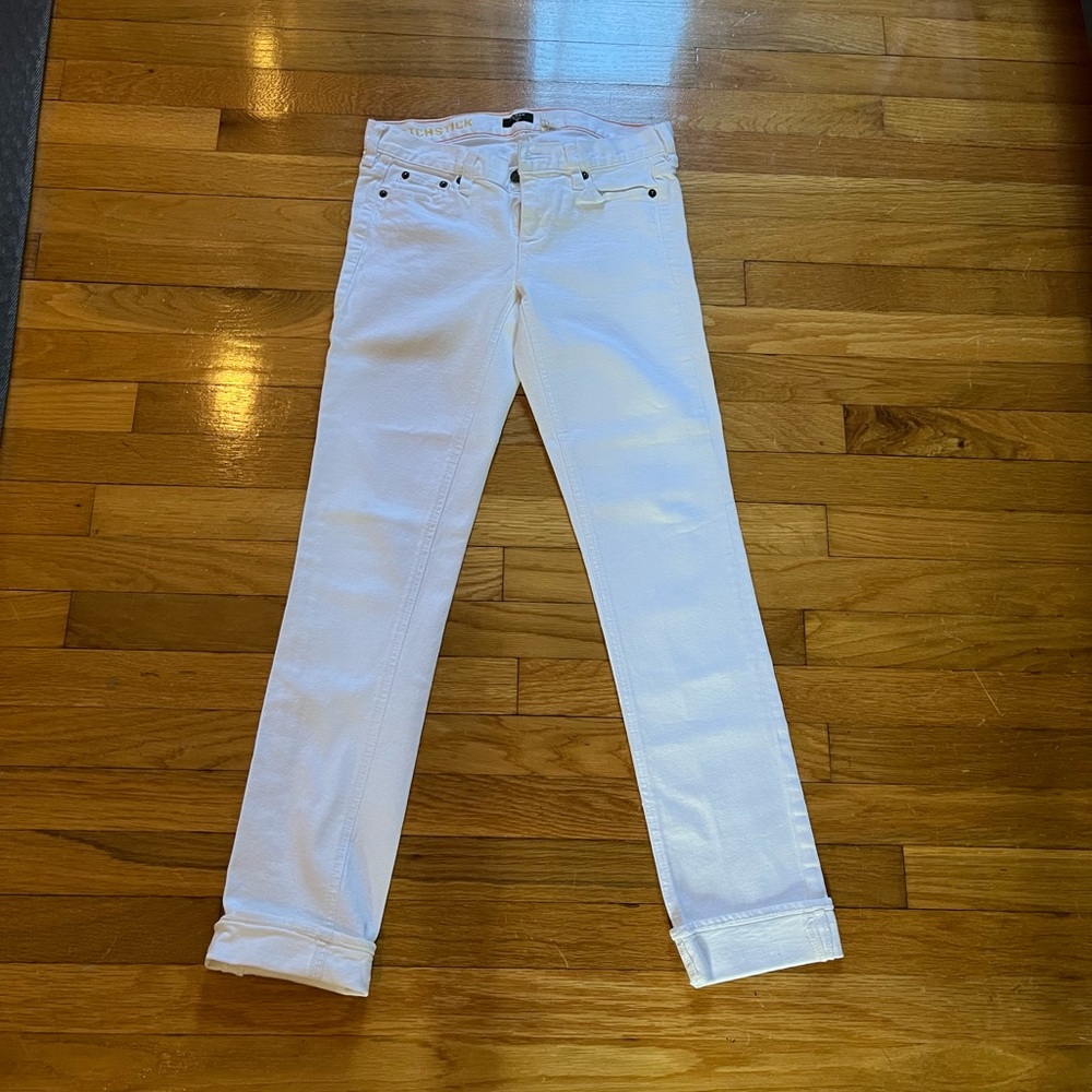 J. Crew white matchstick straight jeans